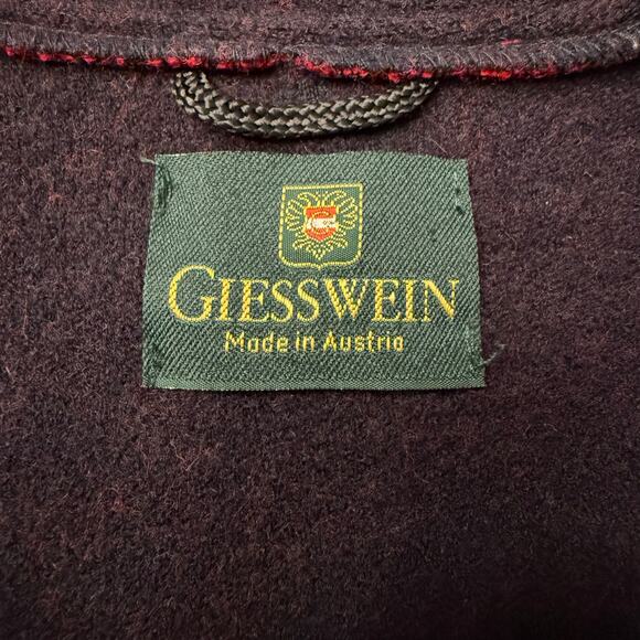 VTG Giesswein Childrens 10 Wool Jacket Red with Navy Pockets GUC Made in Austria - Picture 6 of 7
